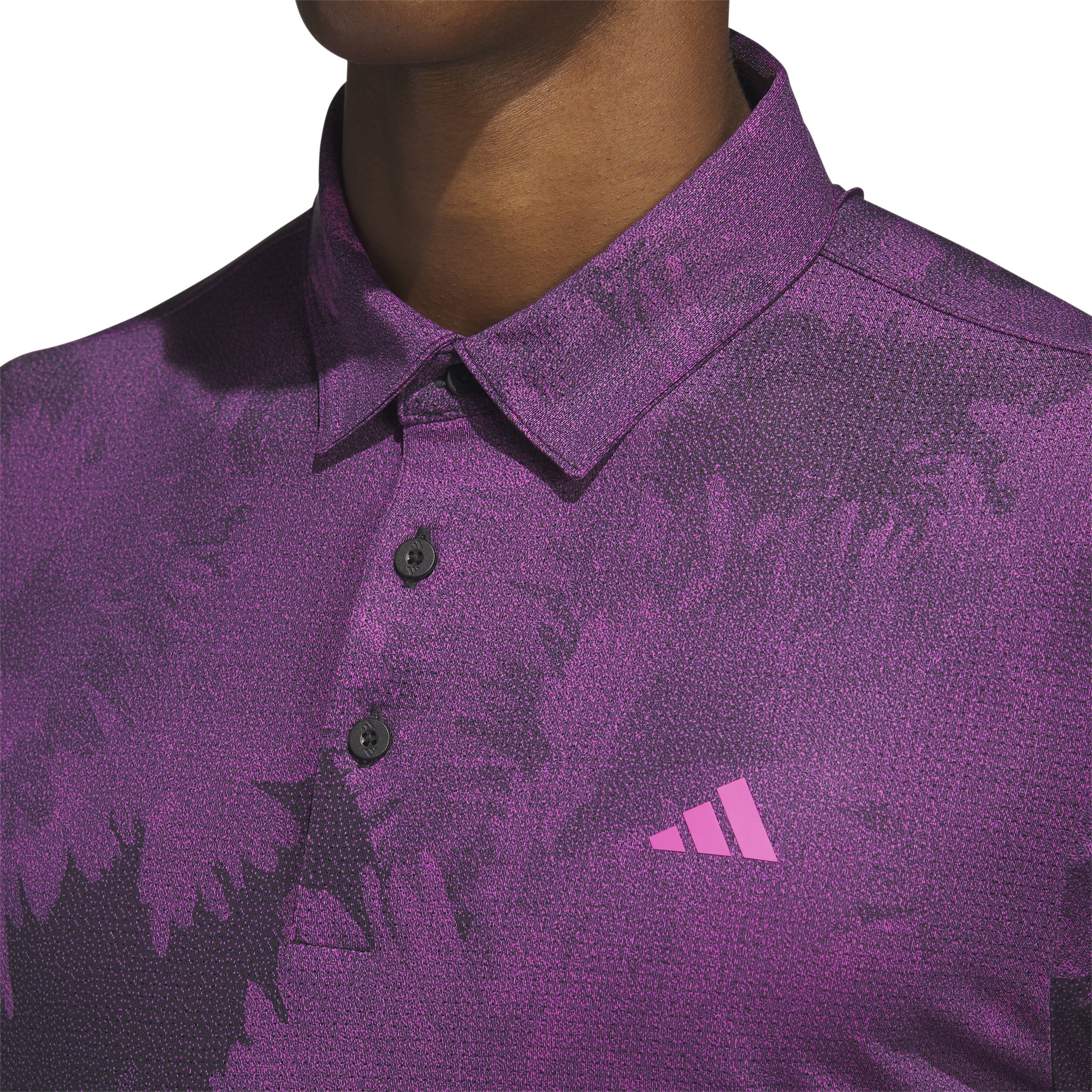 adidas Flower Mesh Polo Black/Lucid Fuchsia - SS23