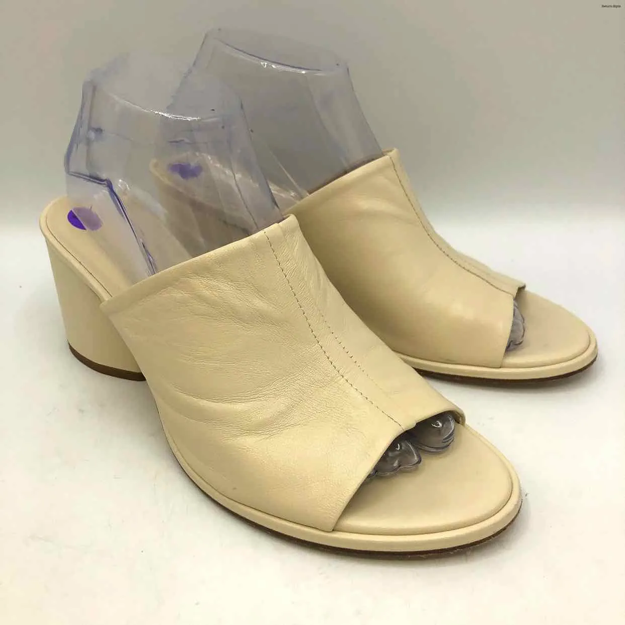 AEYDE Ivory Leather Italian Made 3 Chunky Heel Shoe Size 38.5 US: 8 Shoes