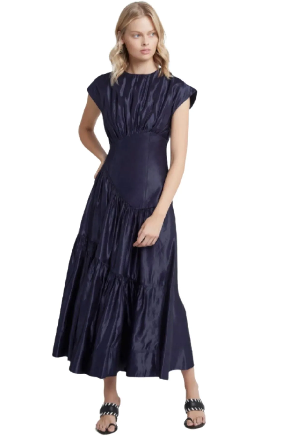 AJE Serendipity Reflection Midi Dress (Navy Blue) - RRP $595