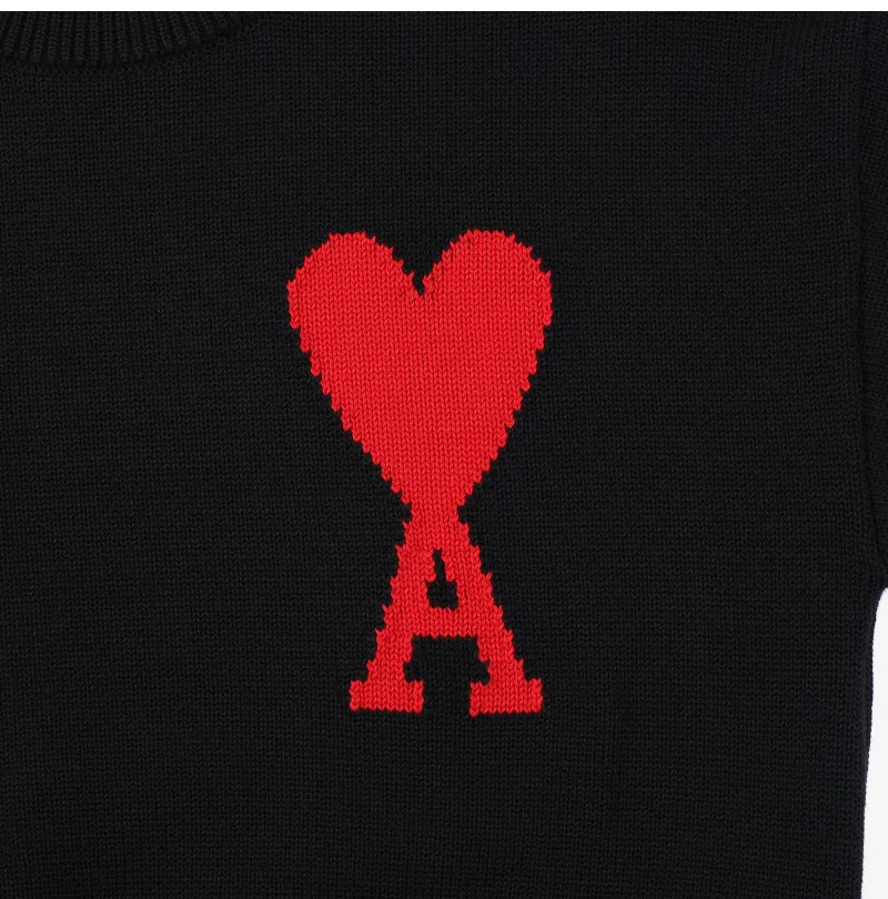 AMI PARIS  |Crew Neck Heart Unisex Wool Street Style Long Sleeves Plain