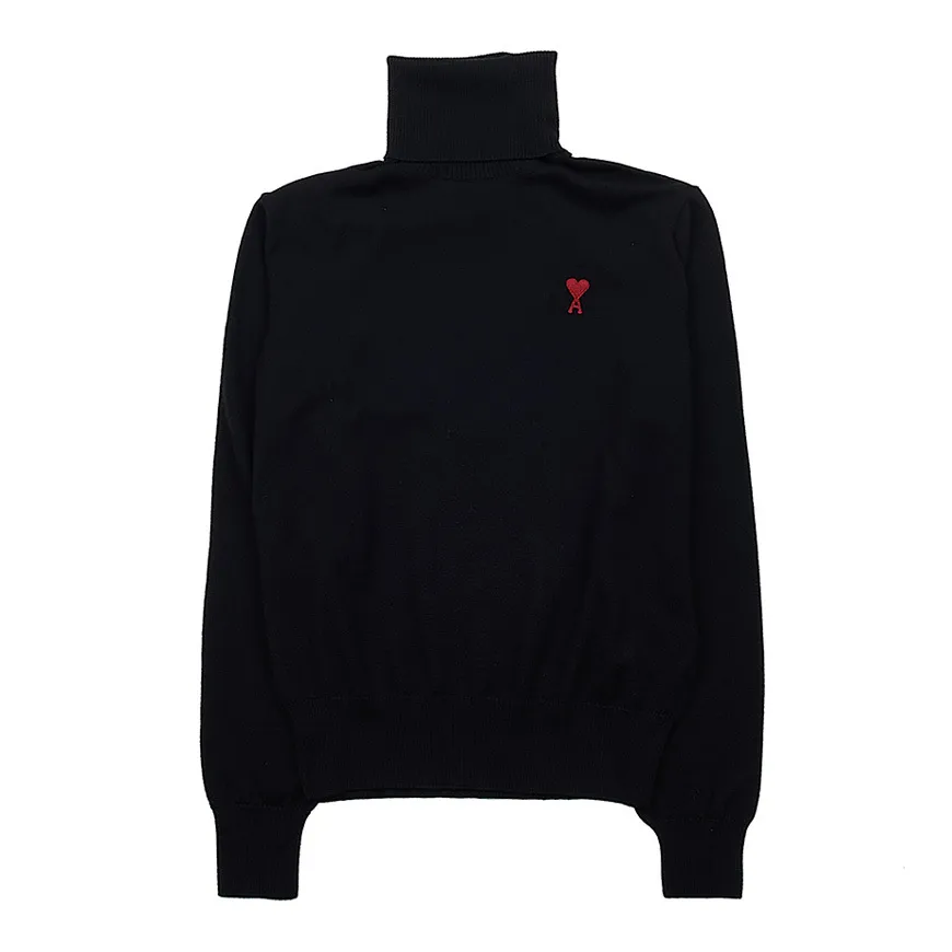 AMI PARIS  |Heart Wool Long Sleeves Plain Oversized Logo Designers