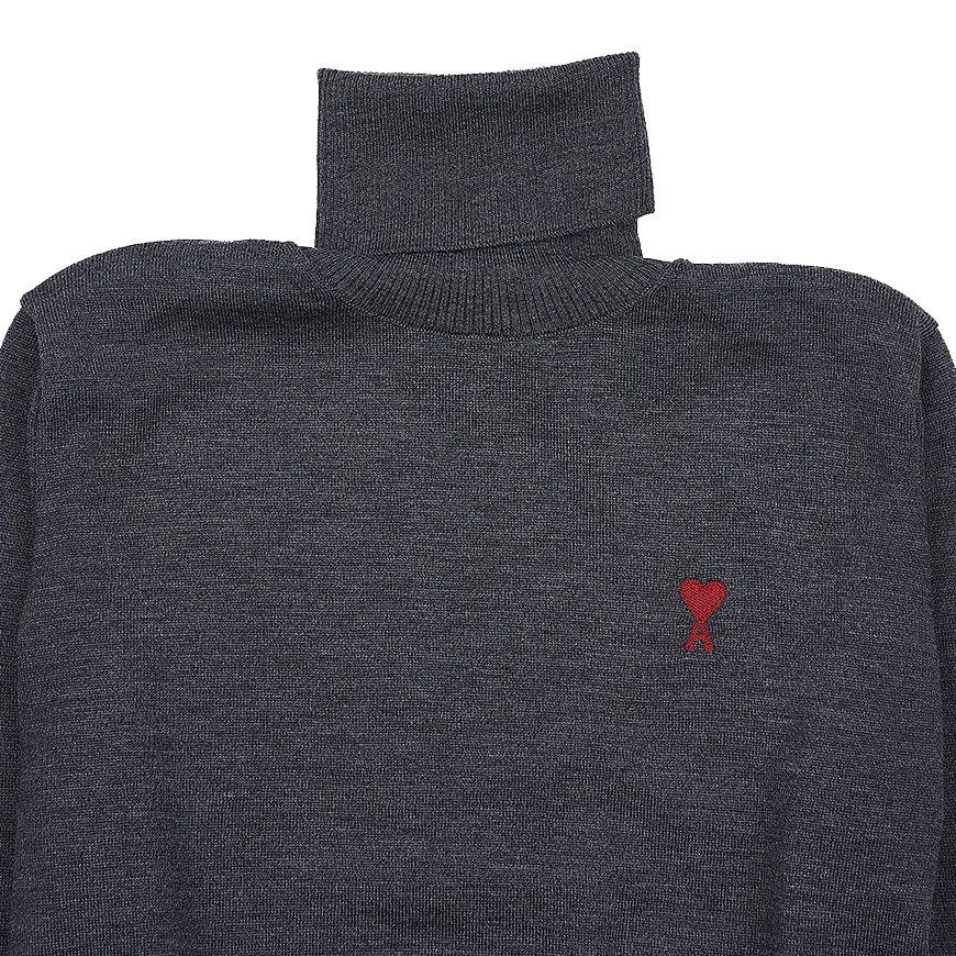 AMI PARIS  |Heart Wool Long Sleeves Plain Oversized Logo Designers