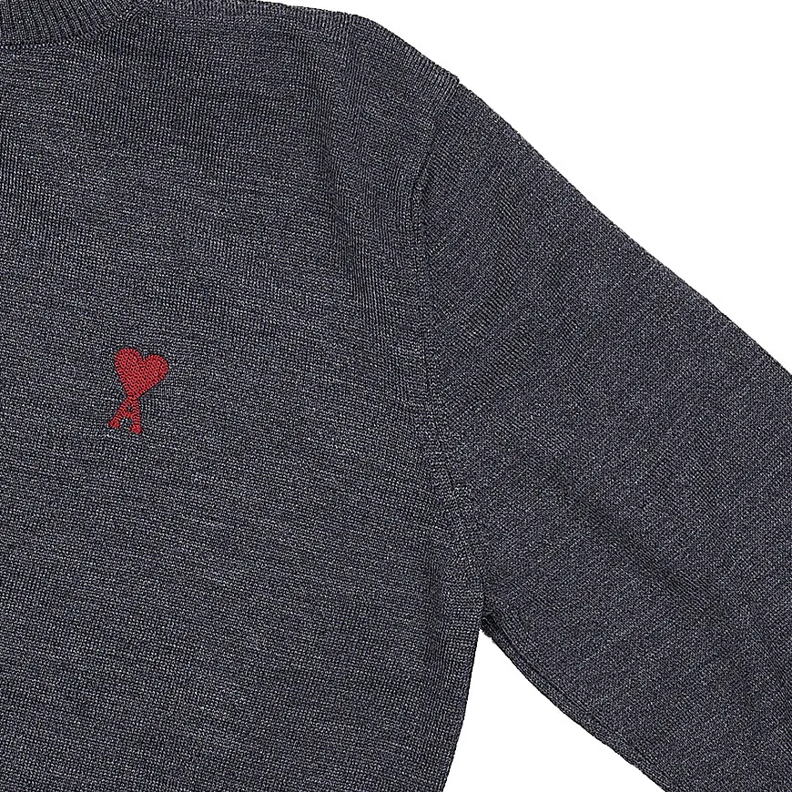 AMI PARIS  |Heart Wool Long Sleeves Plain Oversized Logo Designers