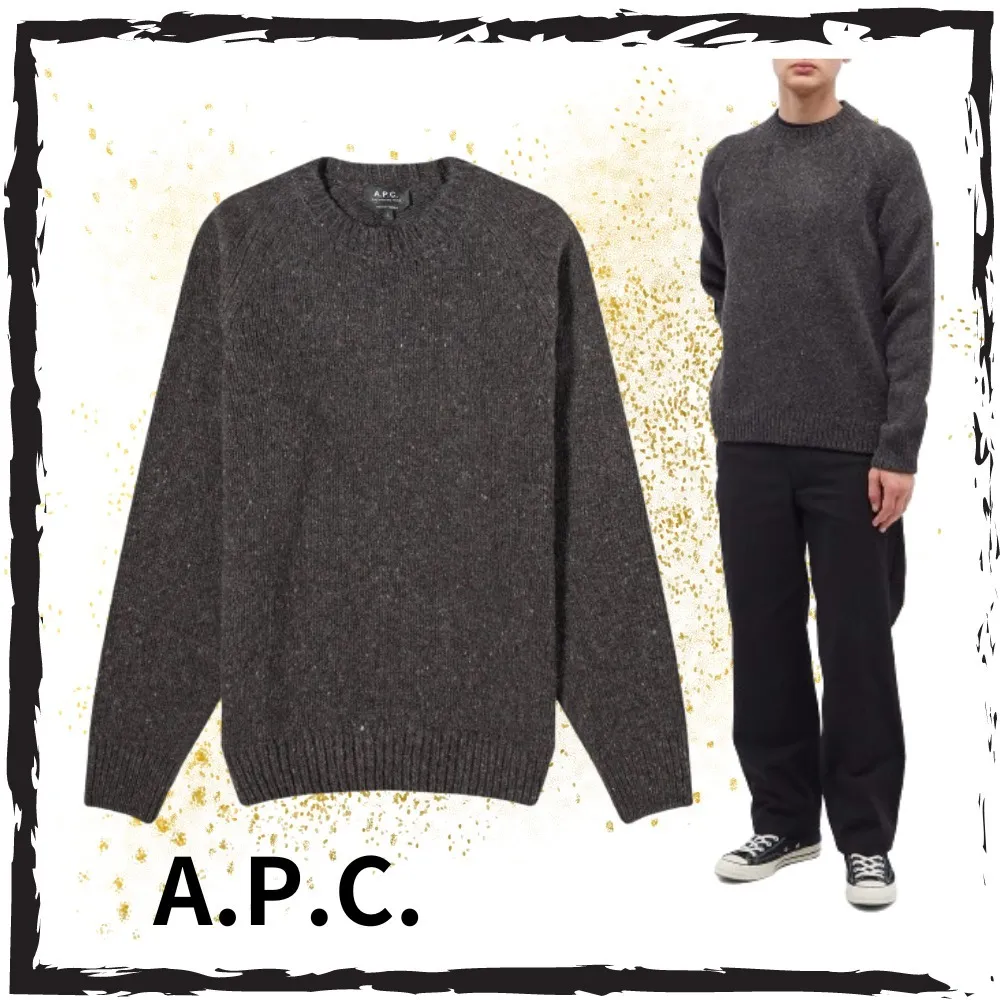 A.P.C.  |Unisex Wool Street Style Long Sleeves Plain Oversized