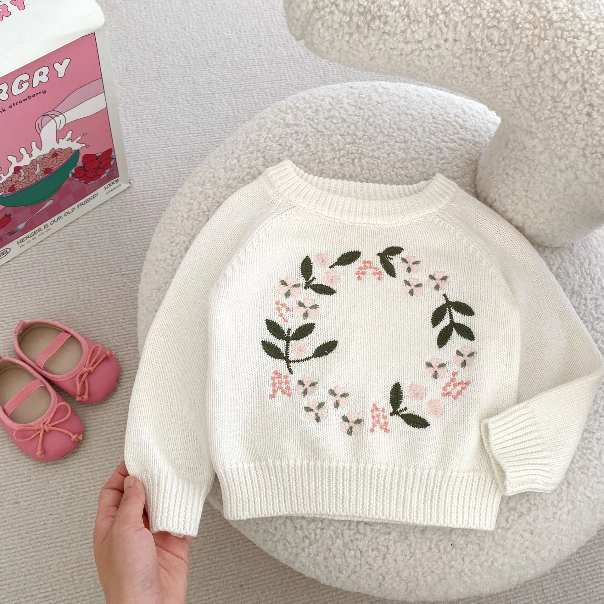 Baby Kid Girls Embroidered Sweaters Wholesale 230828123