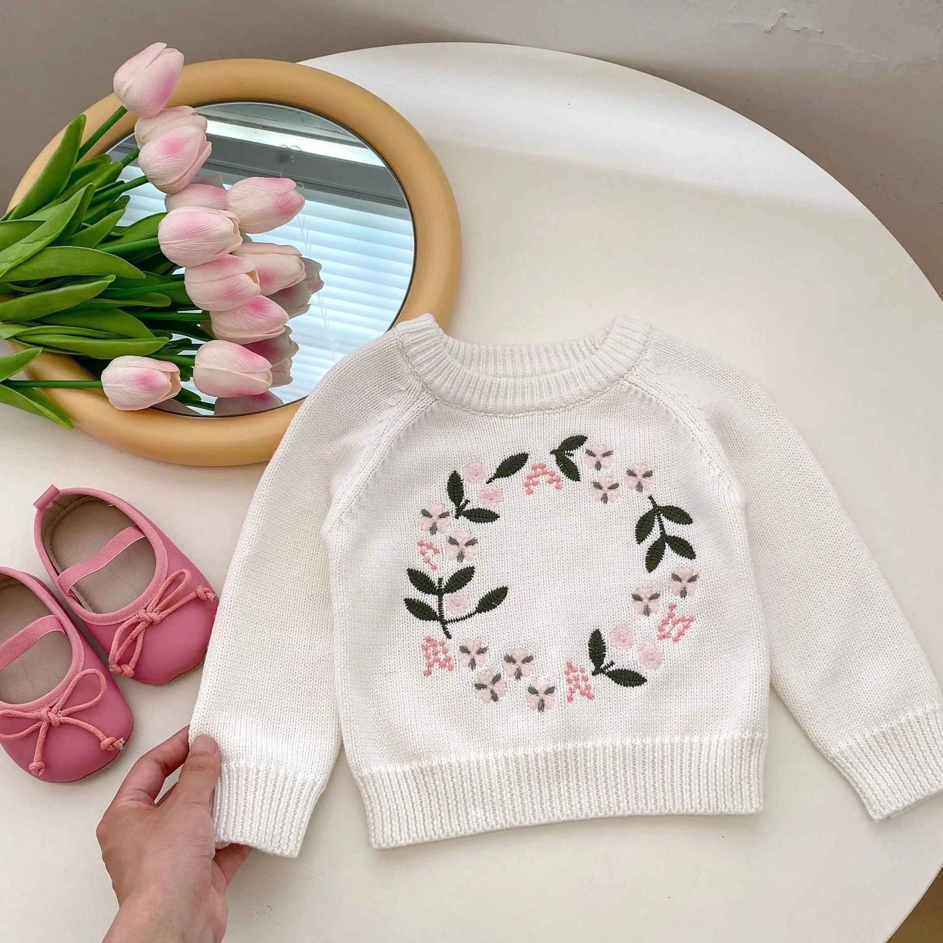 Baby Kid Girls Embroidered Sweaters Wholesale 230828123