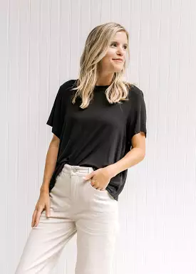 Black Slightly Cropped Tee