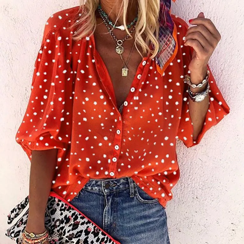 Blouse à Pois Boutonné