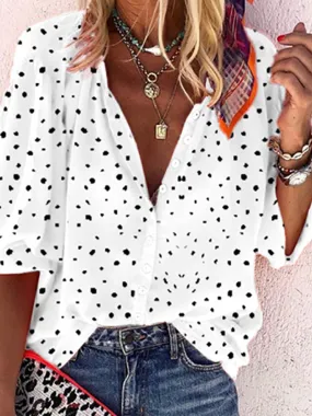 Blouse à Pois Boutonné