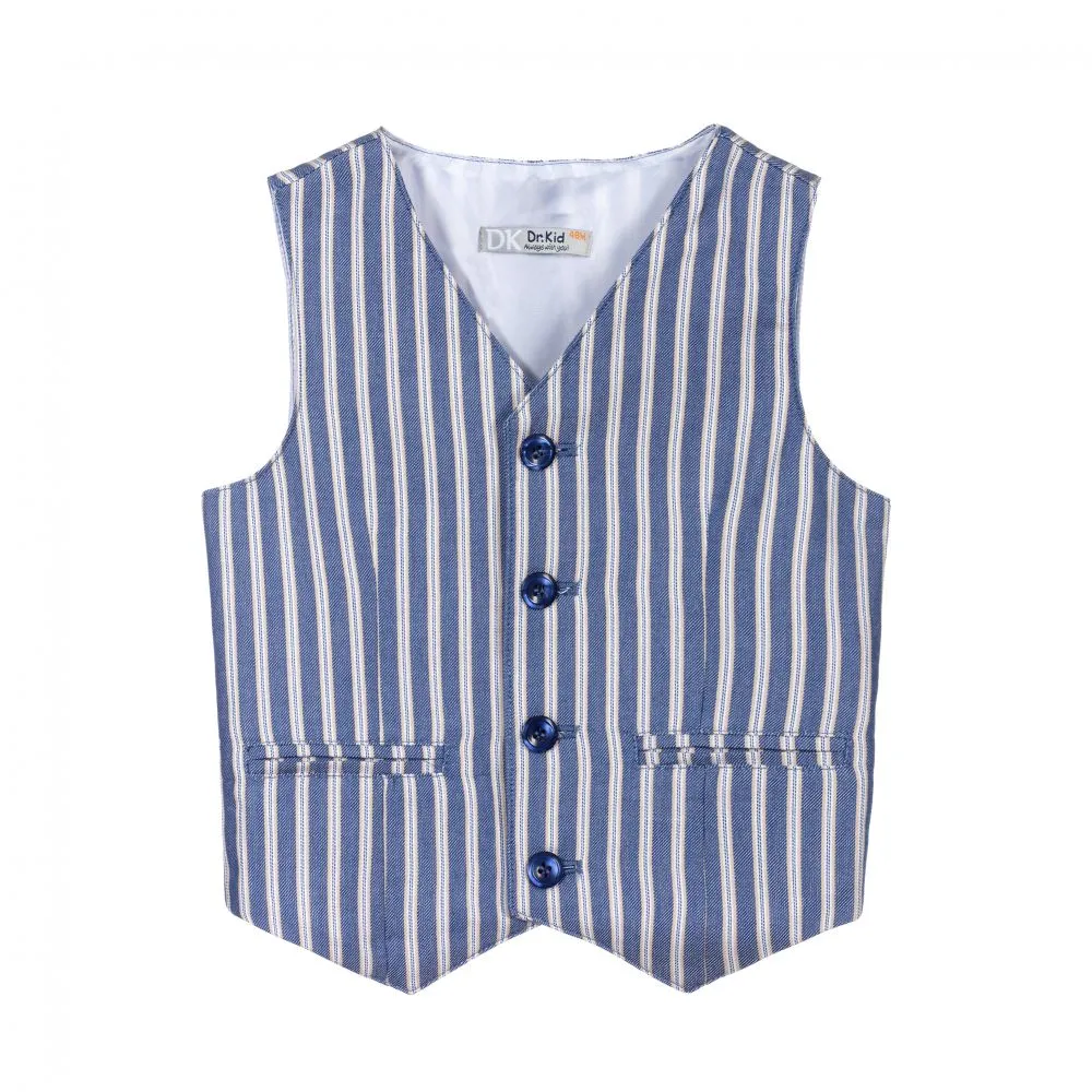 Boys Blue Striped Waistcoat