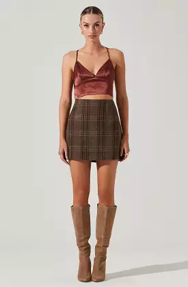 Brina Plaid Mini Skirt