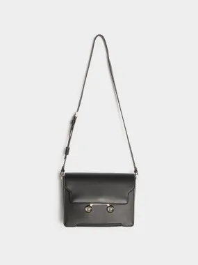 Calf Leather Shoulder Bag Medium, Black