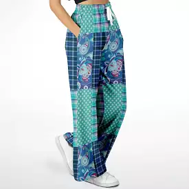 Cerulean Patchwork Plaid SW Stretchy Phat Bellbottoms