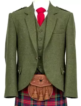 Cheviot Loden Green Tweed Crail Jacket and waistcoat CHE161