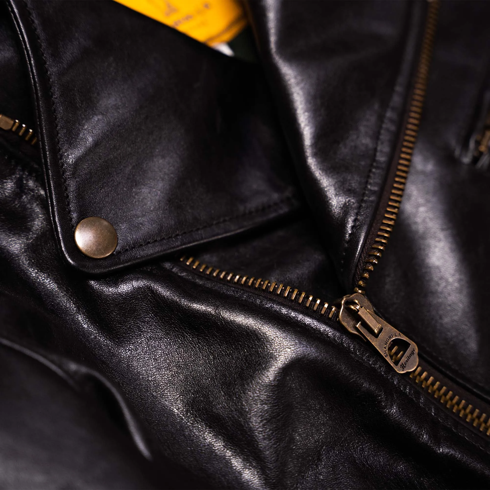 Chiodo Black Horsehide Leather Jacket - Shangri-la Heritage