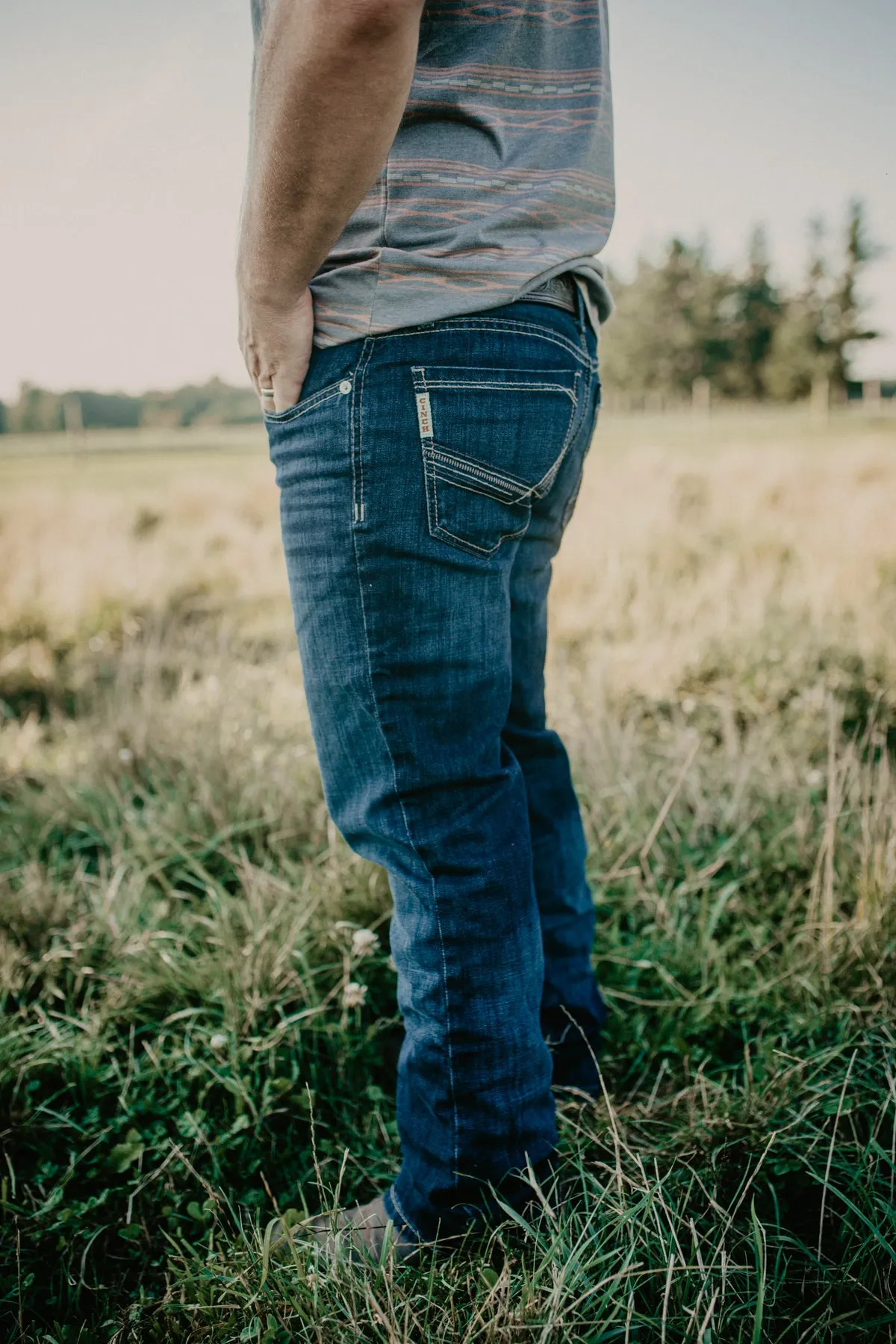 Cinch Ian Men's Slim Bootcut Dark Stone Wash Jean