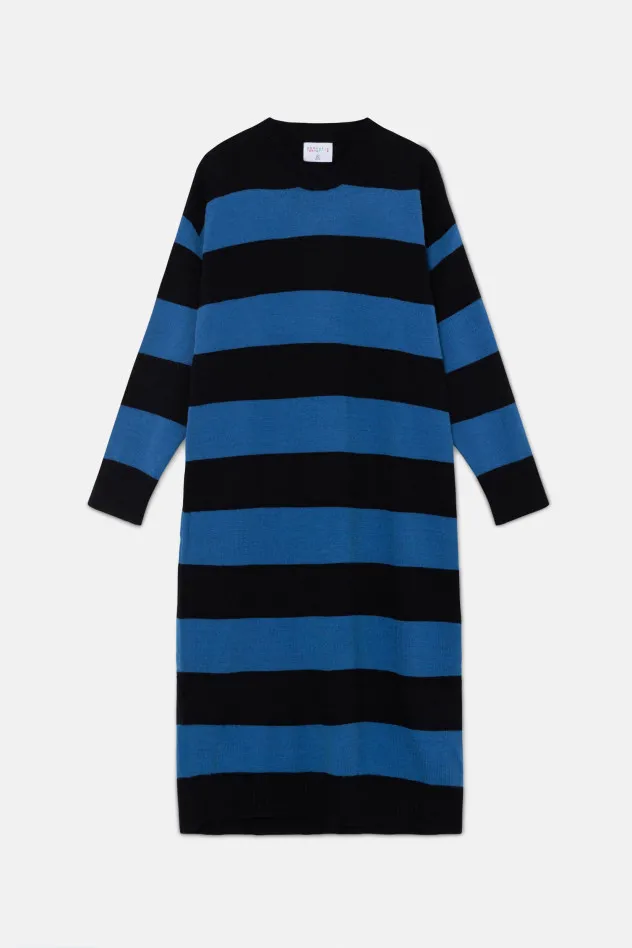 Compania Fantastica – Blue Striped Knit Midi Dress