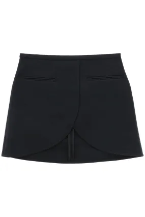 Courreges ellipse twill mini skirt in 224CJU171PL0007 BLACK