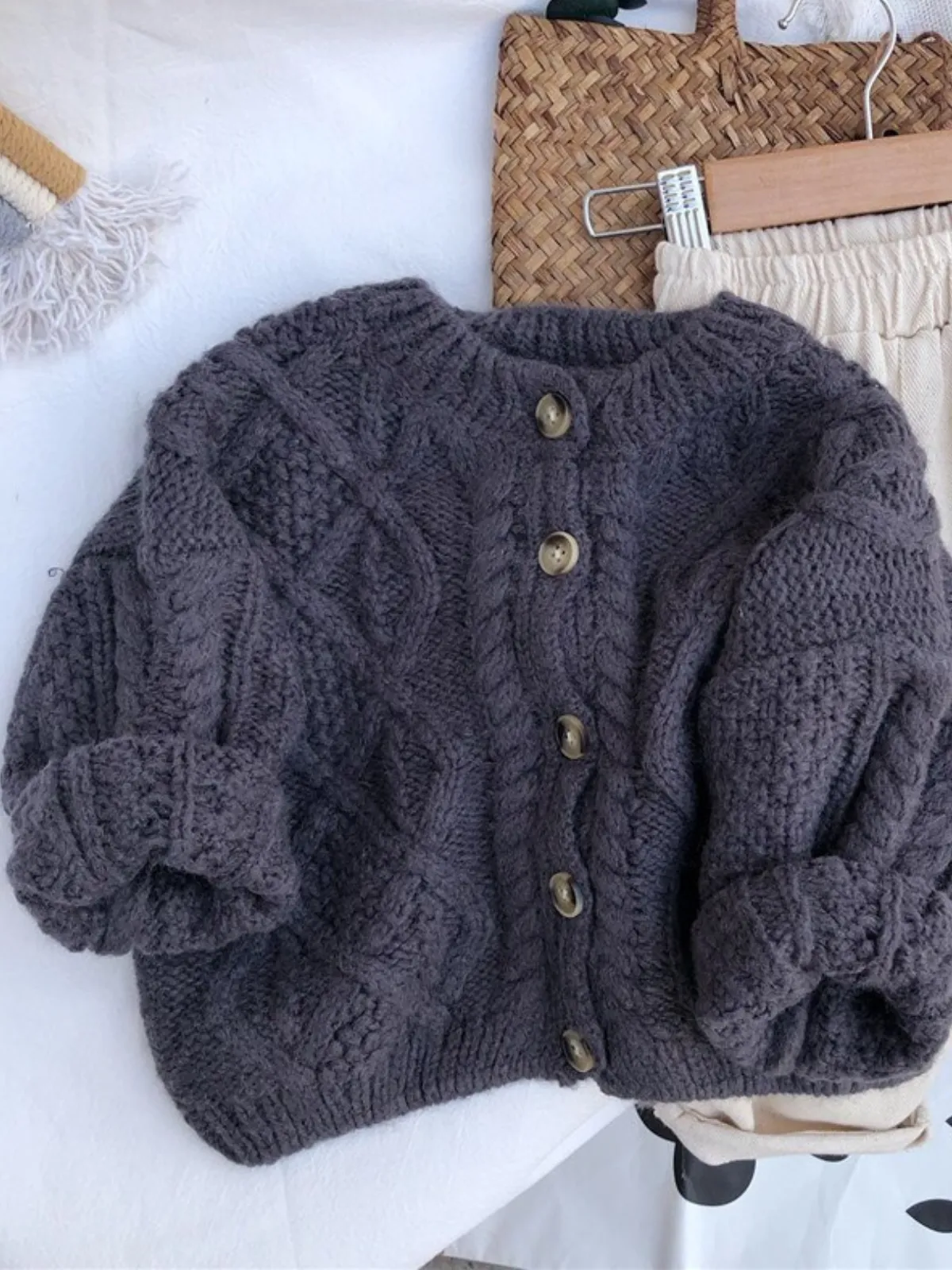 Cozy Fashion Statement Cable Knit Cardigan