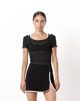 Crinkle Fresa Tee in Black