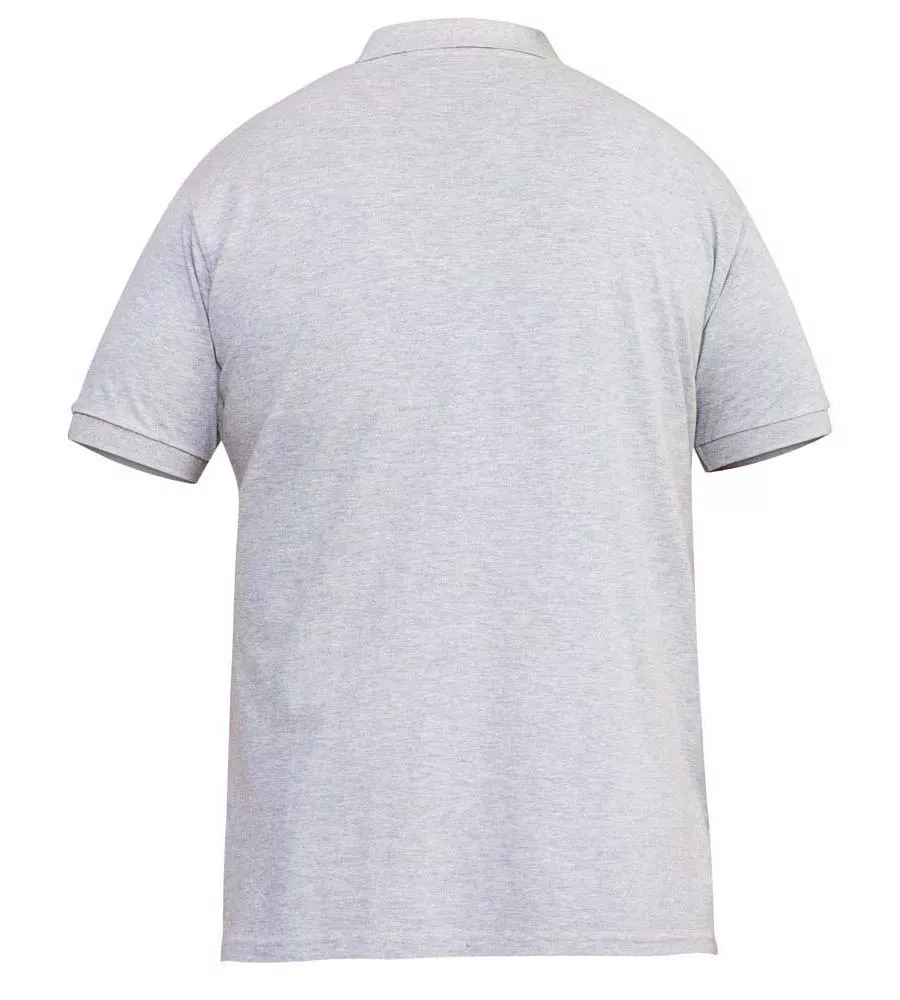 D555 Big Mens Grey Fully Combed Pique Polo Shirt With Pocket (GRANT GREY)