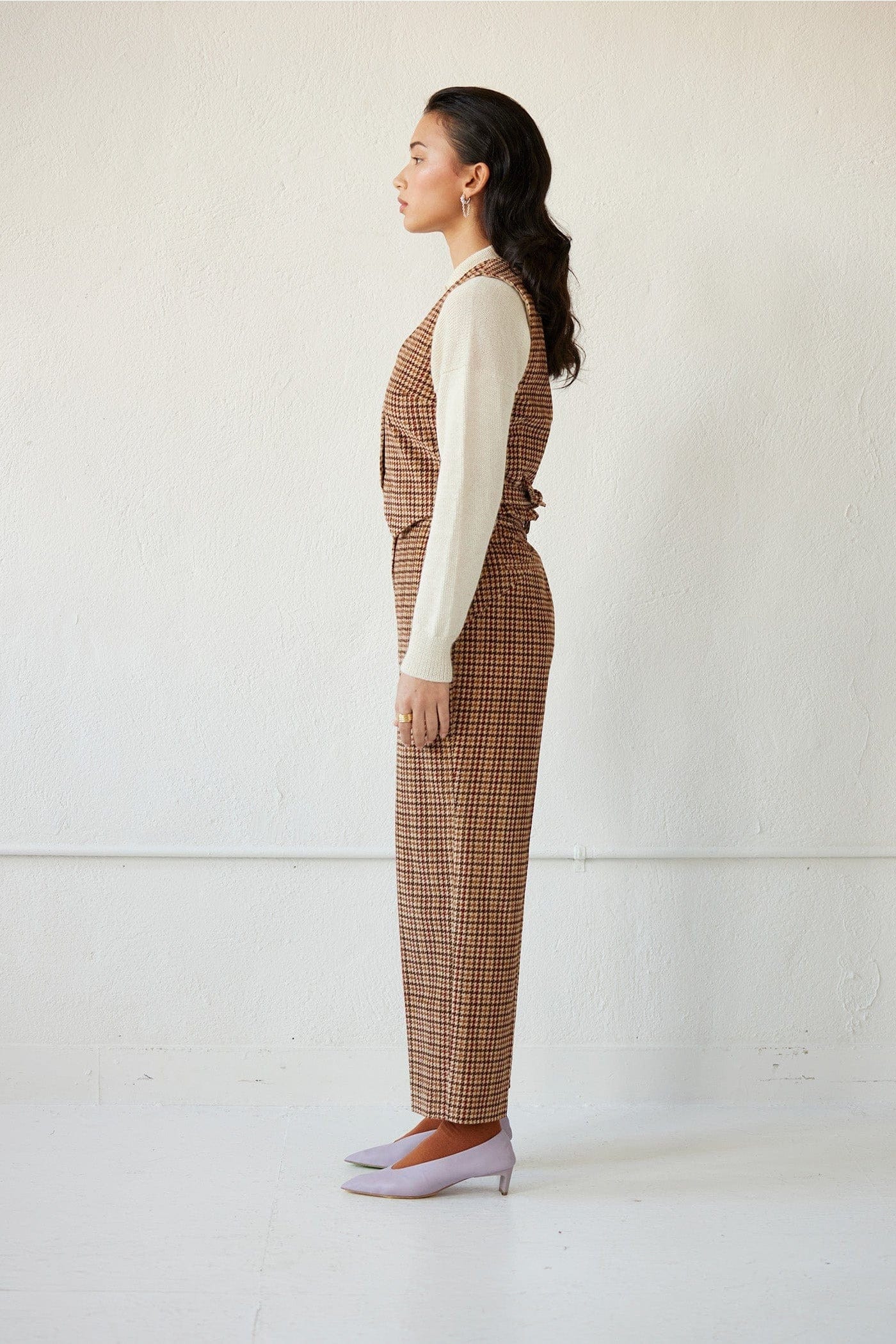 Diane Vest in Italian Houndstooth Corduroy