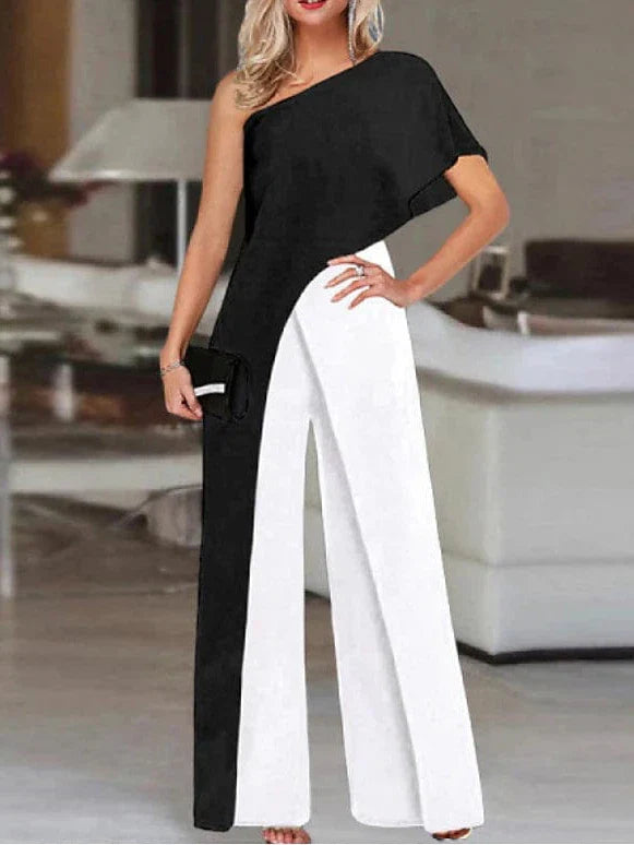 Elegant Black One Sleeve Jumpsuits for Women