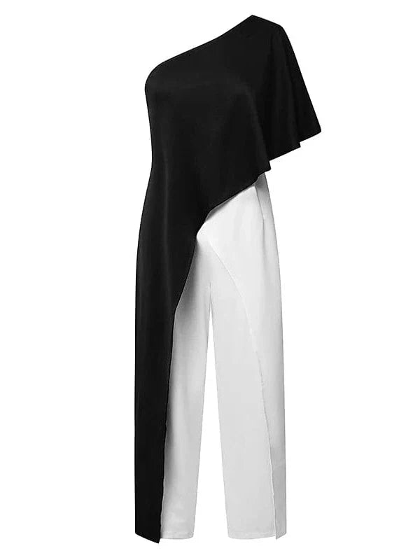 Elegant Black One Sleeve Jumpsuits for Women