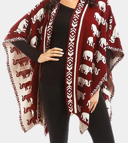 Elephant Poncho-Open Front