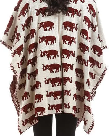 Elephant Poncho-Open Front