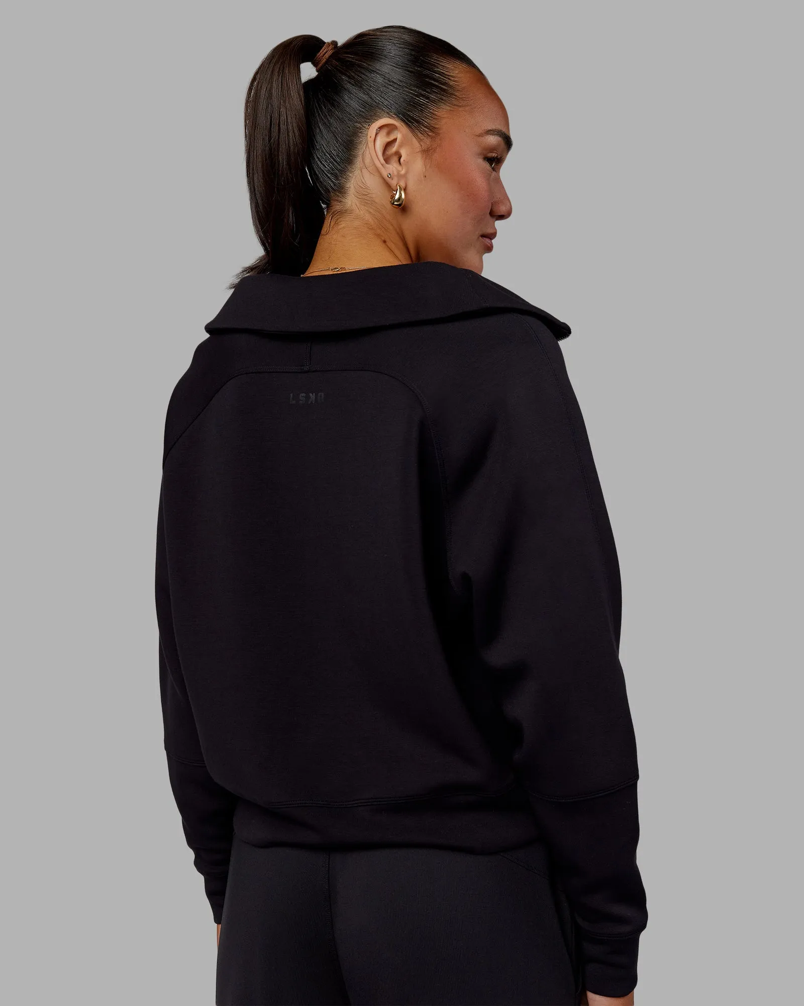 Elevate SoftTouch 1/2 Zip Sweater - Black-Black