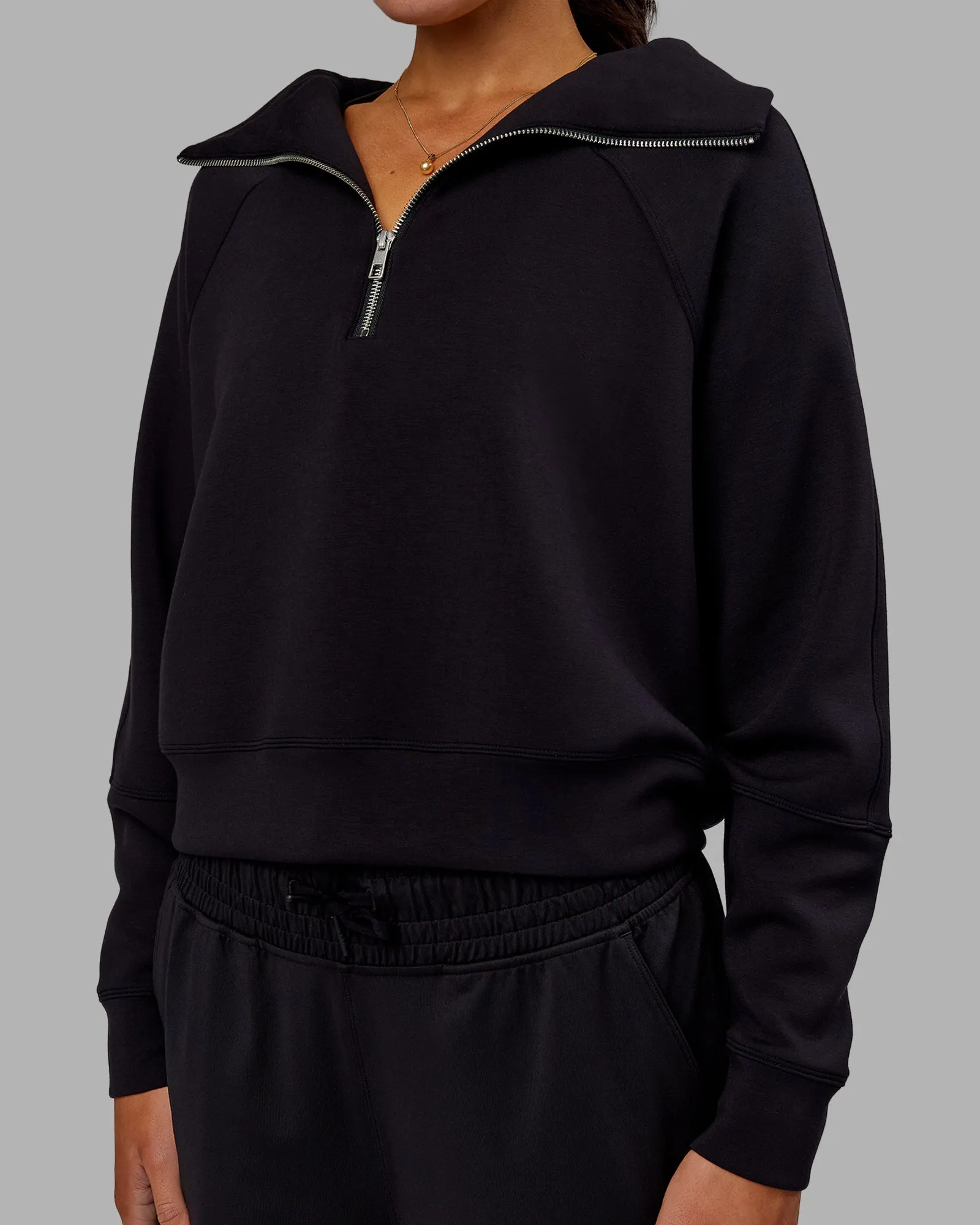 Elevate SoftTouch 1/2 Zip Sweater - Black-Black