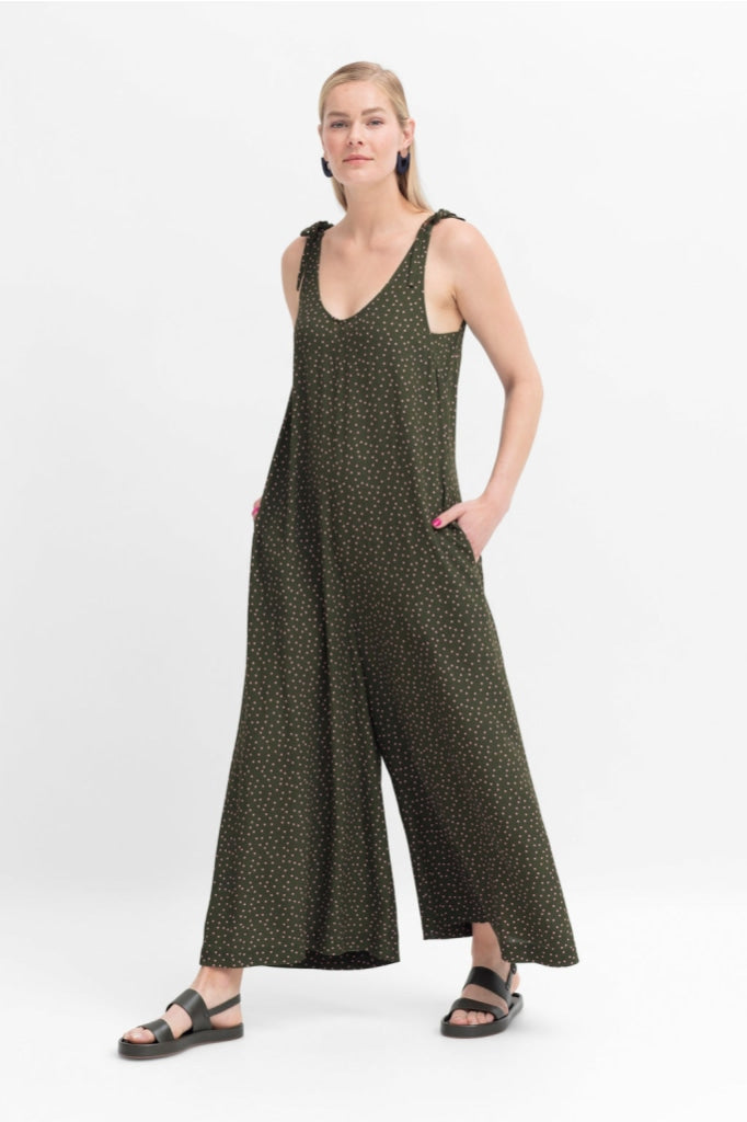 Elk The Label - Jorunn Jumpsuit - Olive/pink Spot Mikro Print