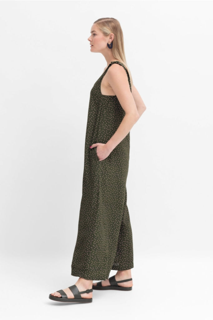 Elk The Label - Jorunn Jumpsuit - Olive/pink Spot Mikro Print