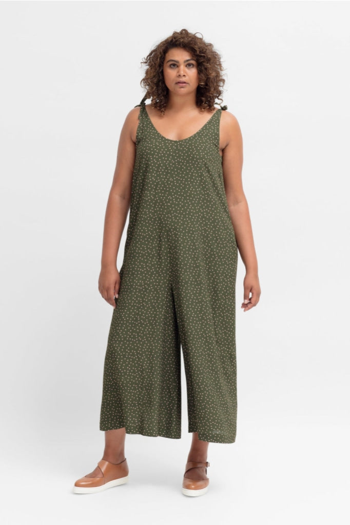 Elk The Label - Jorunn Jumpsuit - Olive/pink Spot Mikro Print