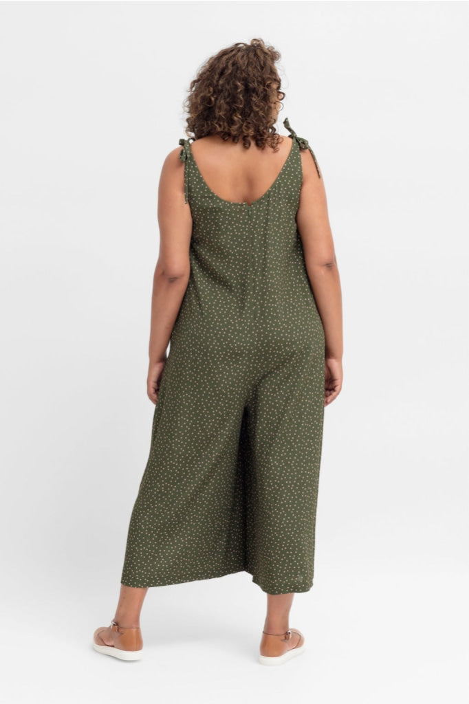 Elk The Label - Jorunn Jumpsuit - Olive/pink Spot Mikro Print