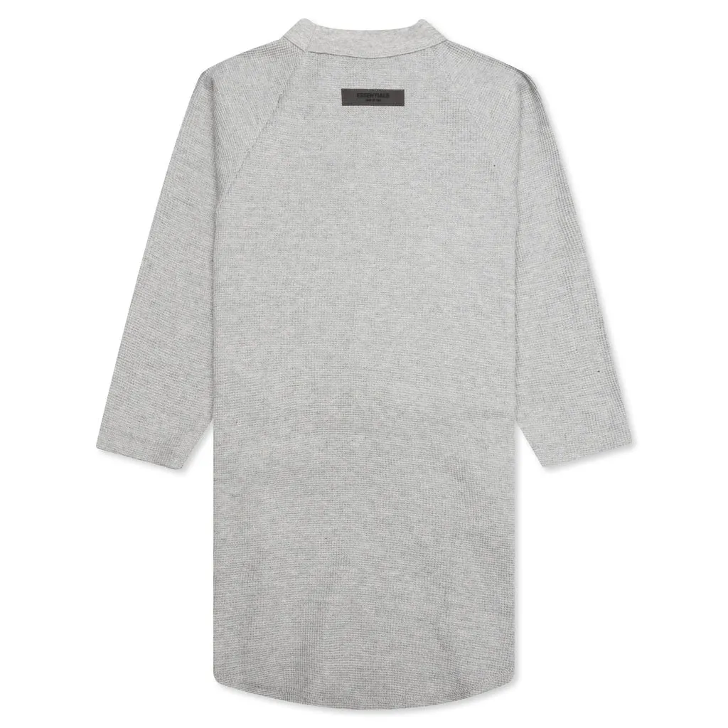 Essentials Kid's Big E Waffle Tee - Dark Oatmeal