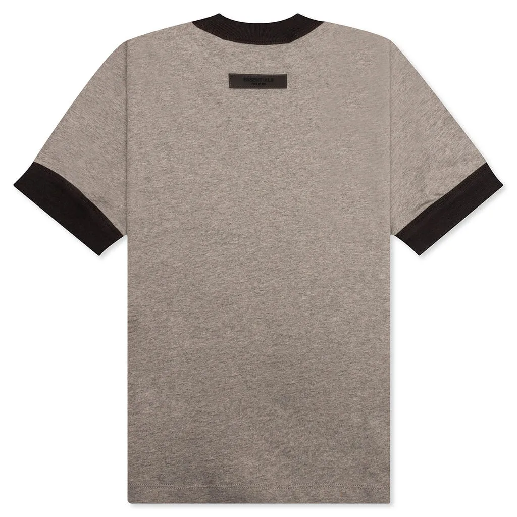 Essentials Kid's Ringer Tee - Dark Oatmeal