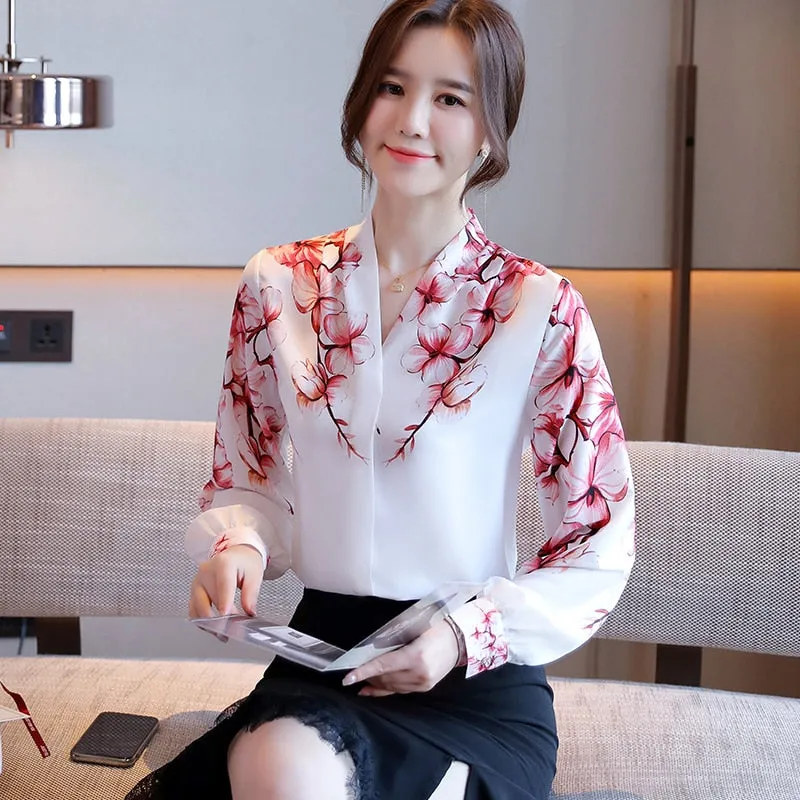 Femme White Blouse Long Sleeve Blouse