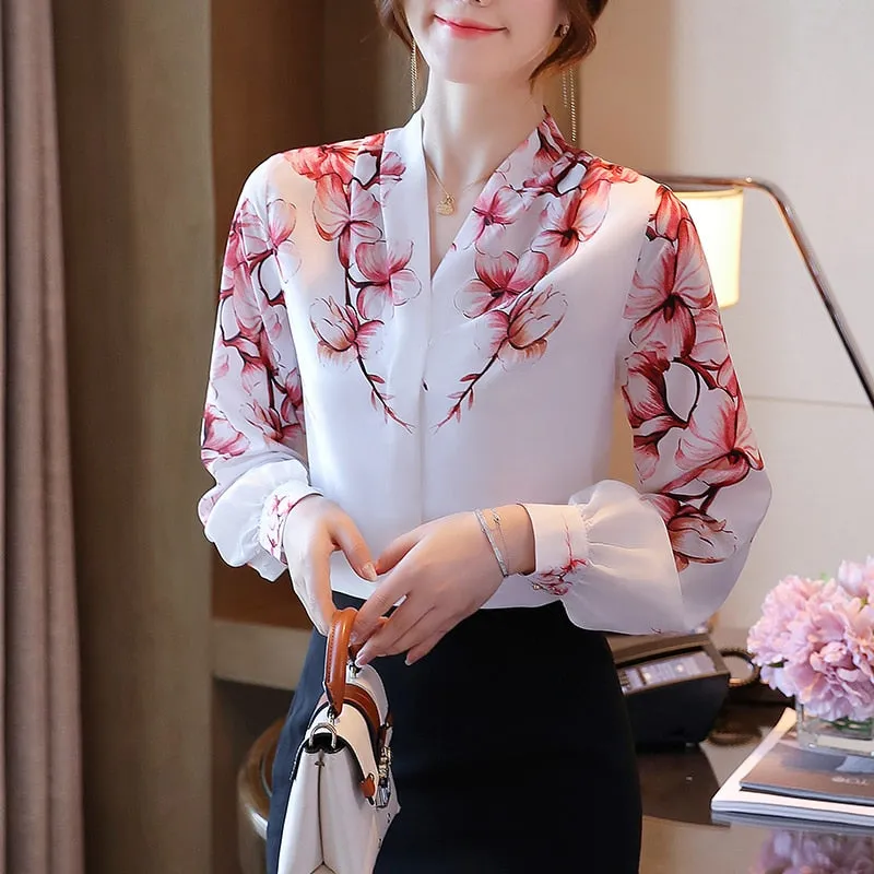 Femme White Blouse Long Sleeve Blouse