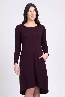 Foil - Swipe Right Merino Dress - Plum