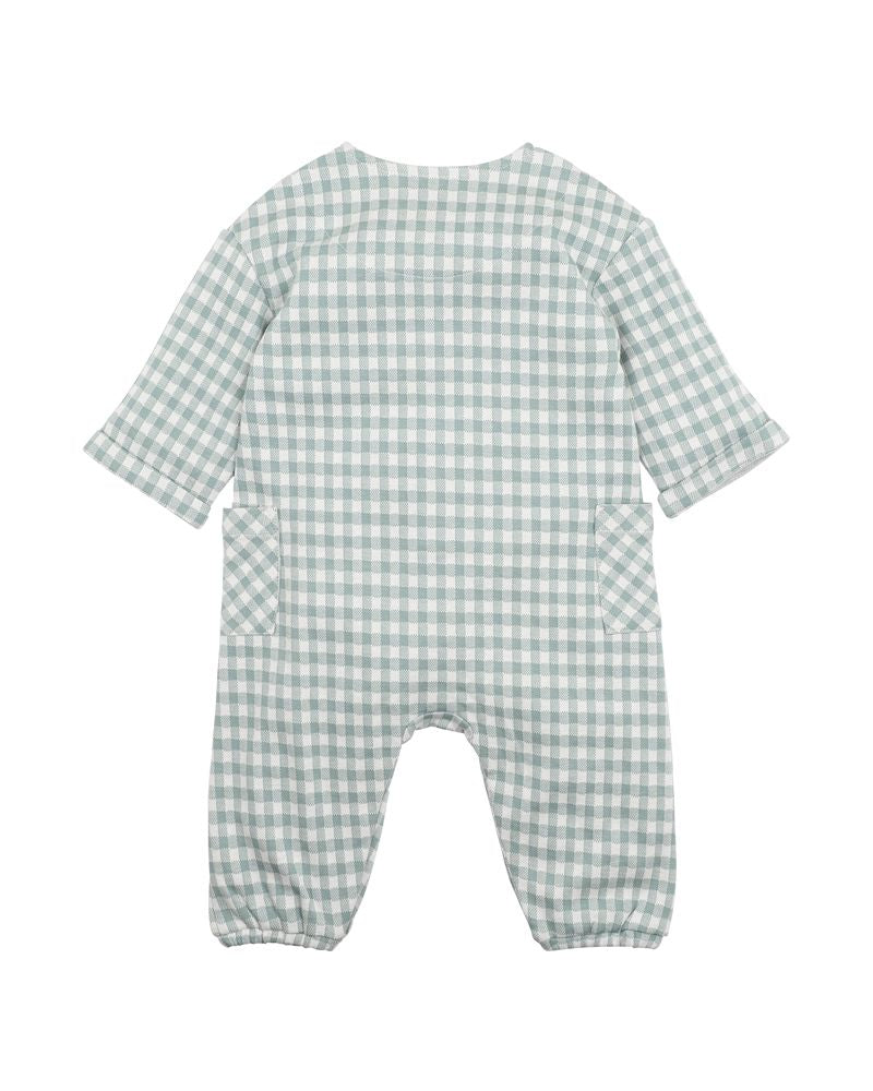 Fox & Finch Bug Green Check Romper