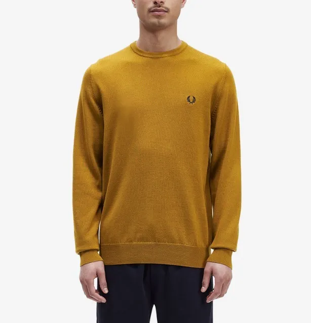 FRED PERRY  |Crew Neck Unisex Wool Street Style Long Sleeves Plain Cotton