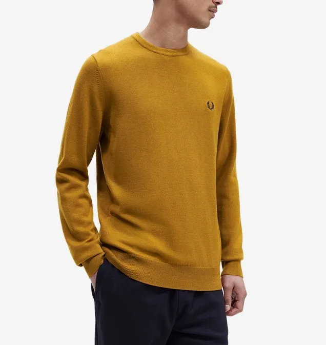 FRED PERRY  |Crew Neck Unisex Wool Street Style Long Sleeves Plain Cotton