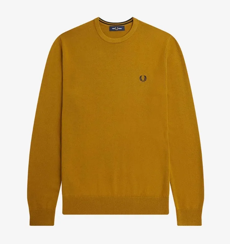 FRED PERRY  |Crew Neck Unisex Wool Street Style Long Sleeves Plain Cotton