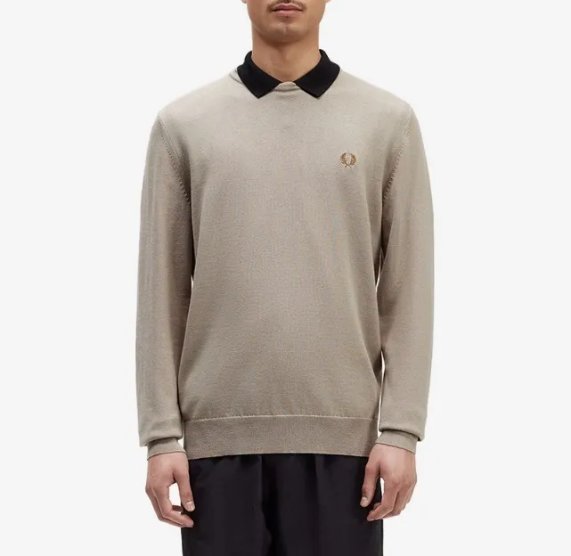 FRED PERRY  |Crew Neck Unisex Wool Street Style Long Sleeves Plain Cotton