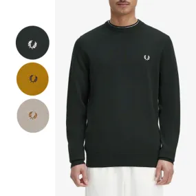 FRED PERRY  |Crew Neck Unisex Wool Street Style Long Sleeves Plain Cotton