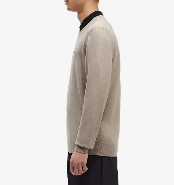 FRED PERRY  |Crew Neck Unisex Wool Street Style Long Sleeves Plain Cotton