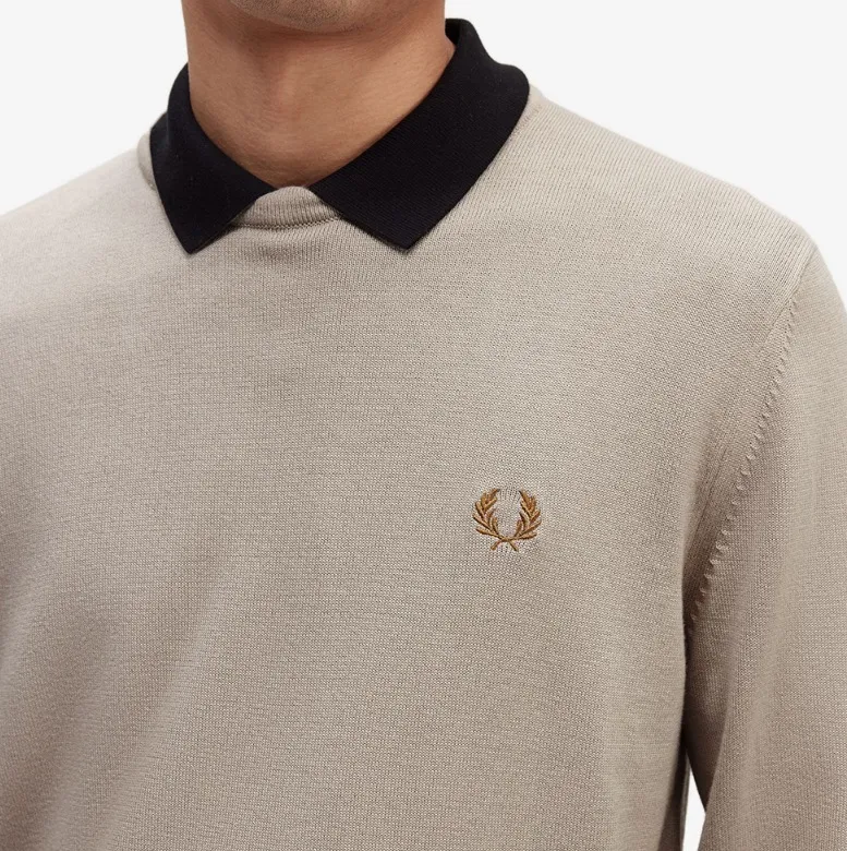 FRED PERRY  |Crew Neck Unisex Wool Street Style Long Sleeves Plain Cotton