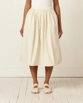 Gathered Midi Skirt in Cream